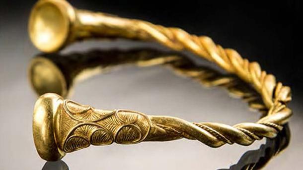 One of the gold torcs which was discovered on Staffordshire farmland by Joe Kania and Mark Hambleton. 