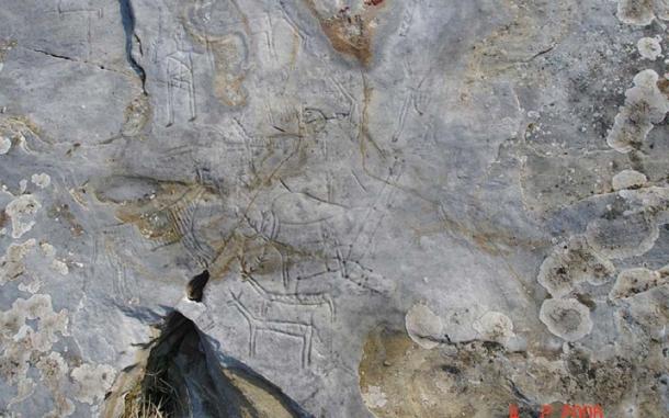 The rock carvings at Pangaion Hills before the vandalism. (Greece High Definition)