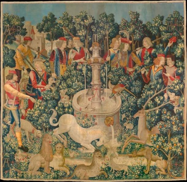 The second tapestry of the Unicorn Tapestries - The Unicorn at the Fountain. (The Public Domain Review / Public Domain)