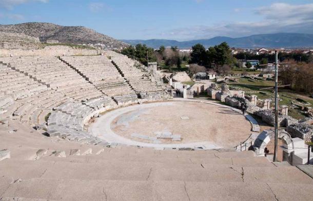 The ancient theater of Philippi, in modern Greece, was excavated between the First and Second World Wars (MrPanyGoff / CC BY SA 3.0)