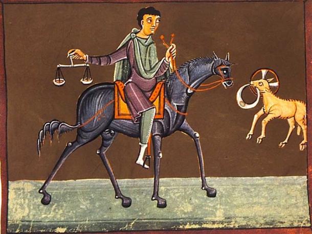 The third horseman, the Black Rider, of the Four Horsemen of the Apocalypse. (Batchheizer / Public Domain)