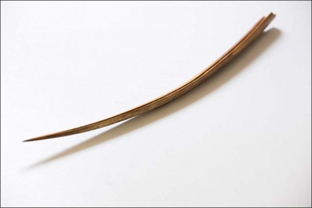 This weapon, dated between 12,000 and 10,000 years ago, was found in the tundra close to the Syalakh River 'inside the ribs' of 'adult mammoth bones'. Pictures: Michil Yakovlev