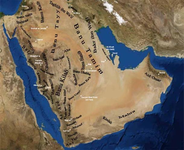 The Mecca region and the primary tribes of Saudi Arabia at the dawn of Islam, showing an overwhelming concentration in the area around Mecca. (Slackerlawstudent / Public domain)