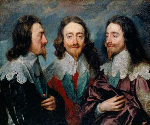 A triple portrait of Charles I by Anthony van Dyck (Public Domain)