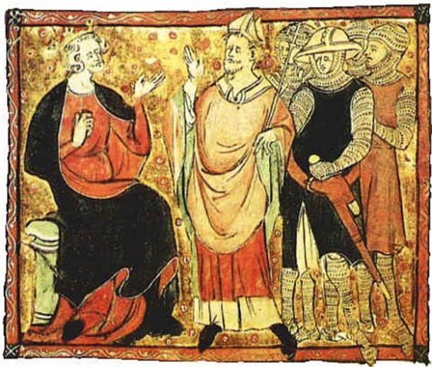 “Who will rid me of this troublesome priest?” King Henry II and Thomas Becket. (Public domain)