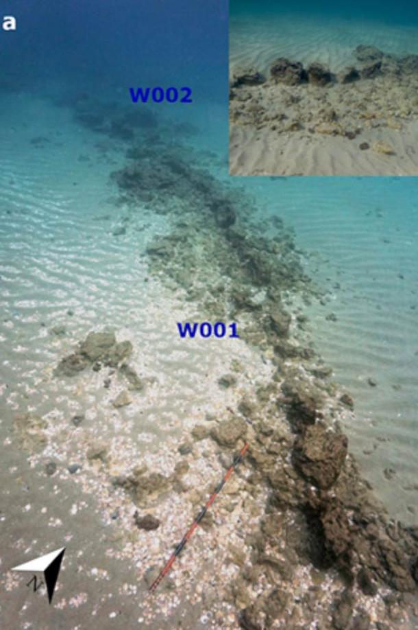 Among other architecture, researchers excavated two adjoining walls at the submerged village of Habonim North. 