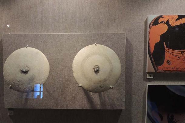 Two stone magic discs discovered at the Tektas Burnu site off the coast of Turkey. Known as Ophthalmoi, they would have been affixed to the prow of a Greek ship to help it see underwater and avoid shipwrecks. They bear a striking resemblance to modern-day evil eye beads. (Anita Gould / CC BY-NC 2.0)