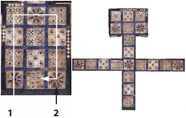 The tyet arms stretched out to demonstrate the confrontational part of the Royal Game of Ur. (Provided by the author)