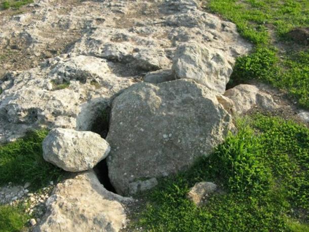 An entrance to the underground at Hurvat Burgin in Adullam Grove Nature Reserve in Israel.