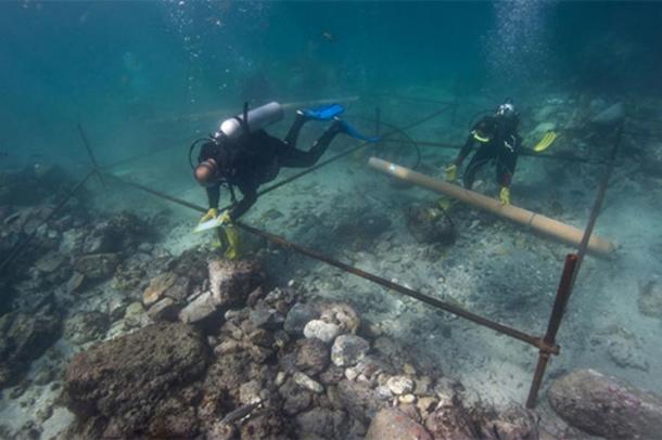 Some of the underwater excavations of the Esmeralda. 