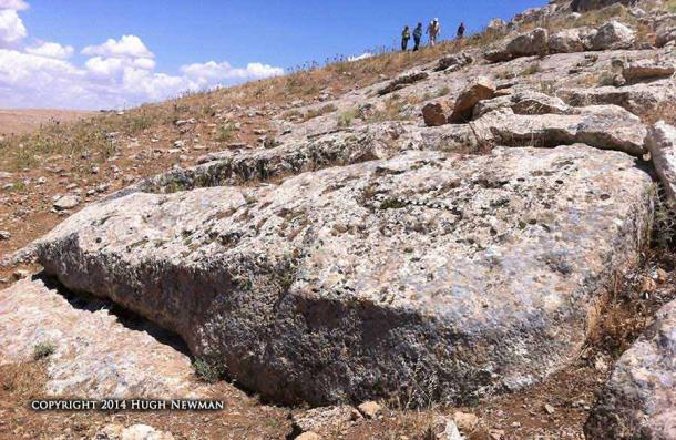 The unfinished T-Shaped pillar on the west slope of Karahan Tepe. (Author provided)