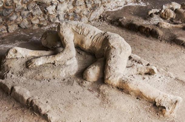Some of the victims of Pompeii were sitting, some lying when the superhot gas cloud enveloped them