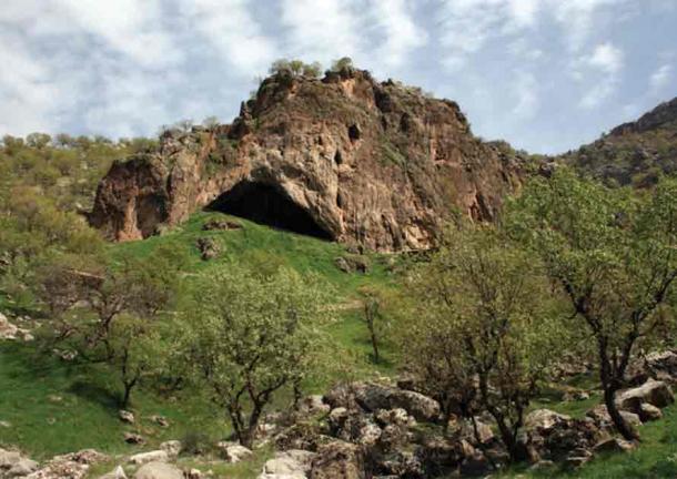 View of the entrance to Shanidar Cave, within the Zagros Mountains in the Kurdistan region in northern Iraq. (Prof Graeme Barker/University of Cambridge)