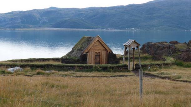 Reproduction of Brattahlíð Viking church in Greenland, Erik the Red's estate in the Eastern Settlement Viking colony