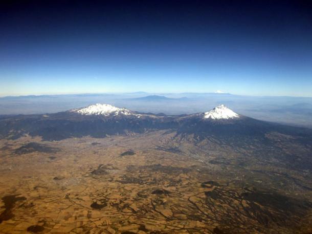 Popocatépetl and Iztaccíhuatl in Mexico. 