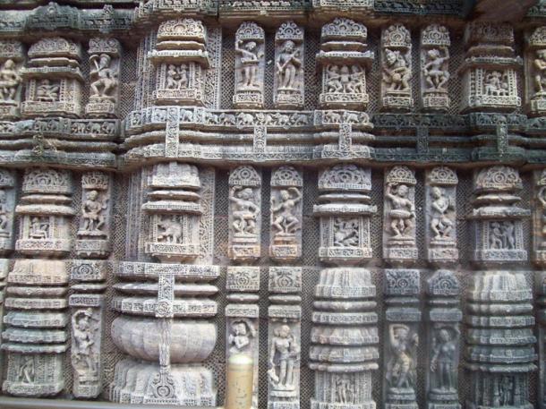 Dancing poses on the wall of the Konark Sun Temple, an Eastern Ganga Dynasty treasure
