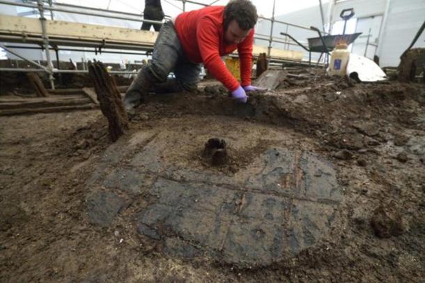 The wheel was found close to one of the settlement's roundhouses. 