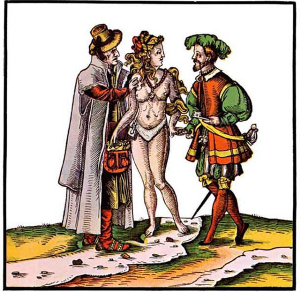 A 16th-century satirical woodcut about the uselessness of chastity belts in ensuring faithfulness.