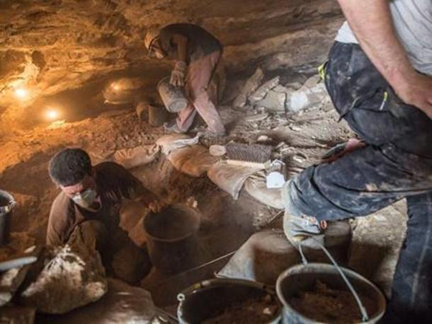 Volunteers at work in the archaeological excavation. Photographic credit: Yoli Shwartz, courtesy of the Israel Antiquities Authority.