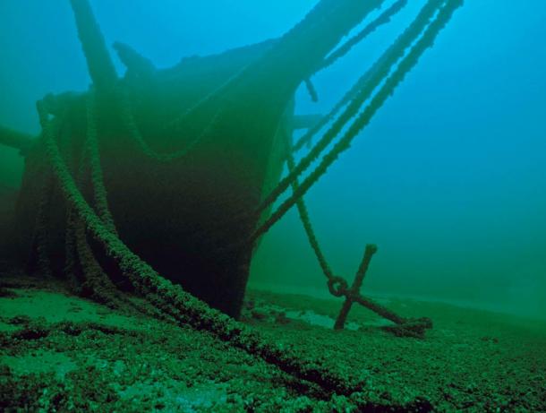 The wreck of the Thomas Hume, which sets remarkably intact at the bottom of Lake Michigan
