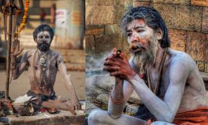 Two images of Aghori. 