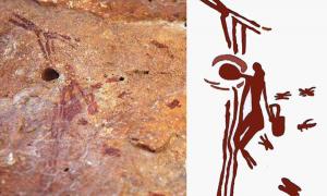 The Araña Caves are best known for their rock painting of honey hunting. Source: Right: Turismo Comunidad Valenciana / Left: GNU Public Licence