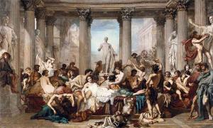 The decadence of Rome, as depicted in Thomas Couture's famous painting, is still celebrated today in film and literature. And no event was reported as more scandalous than the Banquet of Chestnuts in 1501, held the night before Halloween. 