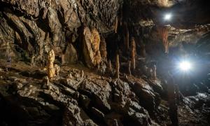 Stalactites and stalagmites in Baradla Cave, Hungary