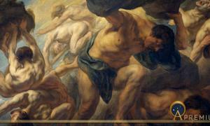 Fall of the Titans". Oil on canvas by Jacob Jordaens, (1638) (Public Domain)