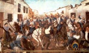 Spanish guerrilla resistance to the Napoleonic French invasion of Spain at the Battle of Valdepeñas (Public Domain)