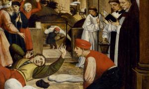 Artist's representation of a scene during the Justinianic plague.