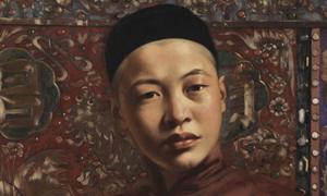 Hubert Vos' painting of a young Manchu man. Manchu shaman were important cultural icons
