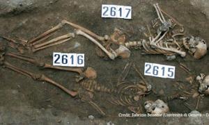 The remains of a mother and fetus were buried alongside those of two other children in the early days of the Black Death in Italy, however researchers cannot say for certain that they died of the plague. 