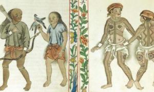Representations in the Boxer Codex of two of the ethnic groups of people living in the Pre-Colonial Philippines - A Zambal Couple (Public Domain) and Pintados of the Visayas (Leyte or Samar). (Public Domain)