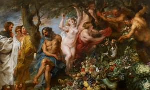 Pythagoras advocating vegetarianism.