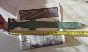 The Roman sword found just off Oak Island. 