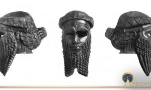 Life size bronze portrait head believed to be of Sargon, restored (Public Domain)