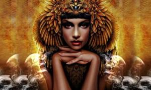 Detail of an artistic representation of an Egyptian vampire queen. Before the Egyptians, there were Sumerian vampires.