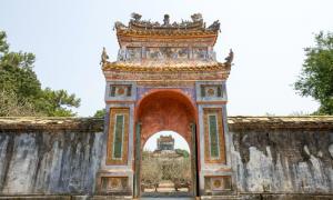 The Gate of Imperial Tomb of Emperor Tu Duc in Hue, Vietnam.