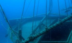 Reconstruction of the Uluburun shipwreck. Its recovered cargo is providing insight into vast Bronze Age trading networks. Source: Markus Studer / CC BY NC SA 2.0