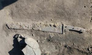 This well-preserved sword is a rare ancient Polish weapon discovered near Bejsce. Source: J. Bulas