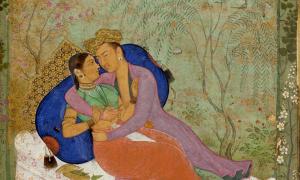 Kama Sutra couple on bed