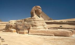 The Great Sphinx of Egypt, one of the world’s most famous monuments, which was first excavated around 1,400 BC by Thutmose IV.