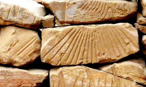 Thousands of talatat blocks from Akhenaten's dismantled Aten temples lie in the precincts of Karnak complex; design by Anand Balaji 