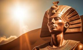 A majestic sculpture of Pharaoh Akhenaten under the sun disc of Aten. Source:  y EOL STUDIOS /Adobe Stock