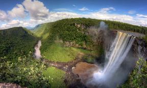 Falls in the Amazon in Bolivia, representation of area of Amazonia settlement. 