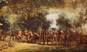 Cannibal feast on the Island of Tanna, New Hebrides by Charles E. Gordon Frazer (1863-1899).