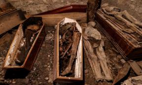  The mummies at St Michan that have been burned in the fire.