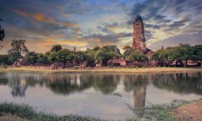 A view of the Ancient Pagoda in the Ayuthaya World Heritage park.