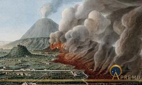 Mount Vesuvius: a volcanic eruption at the foot of the mount by Pietro Fabris, (1776). (Wellcome Images)